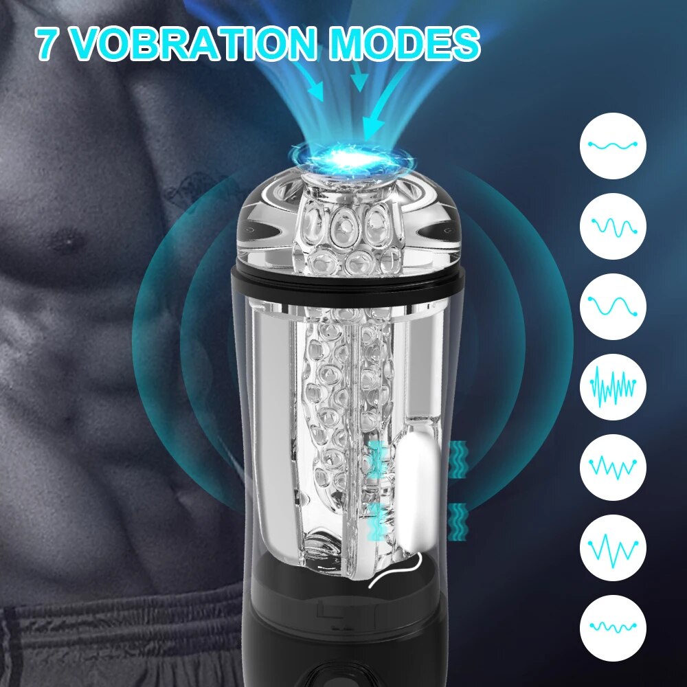 Automatic Sucking Male Mastubator with 7 Vibration Modes - HeartCaptor