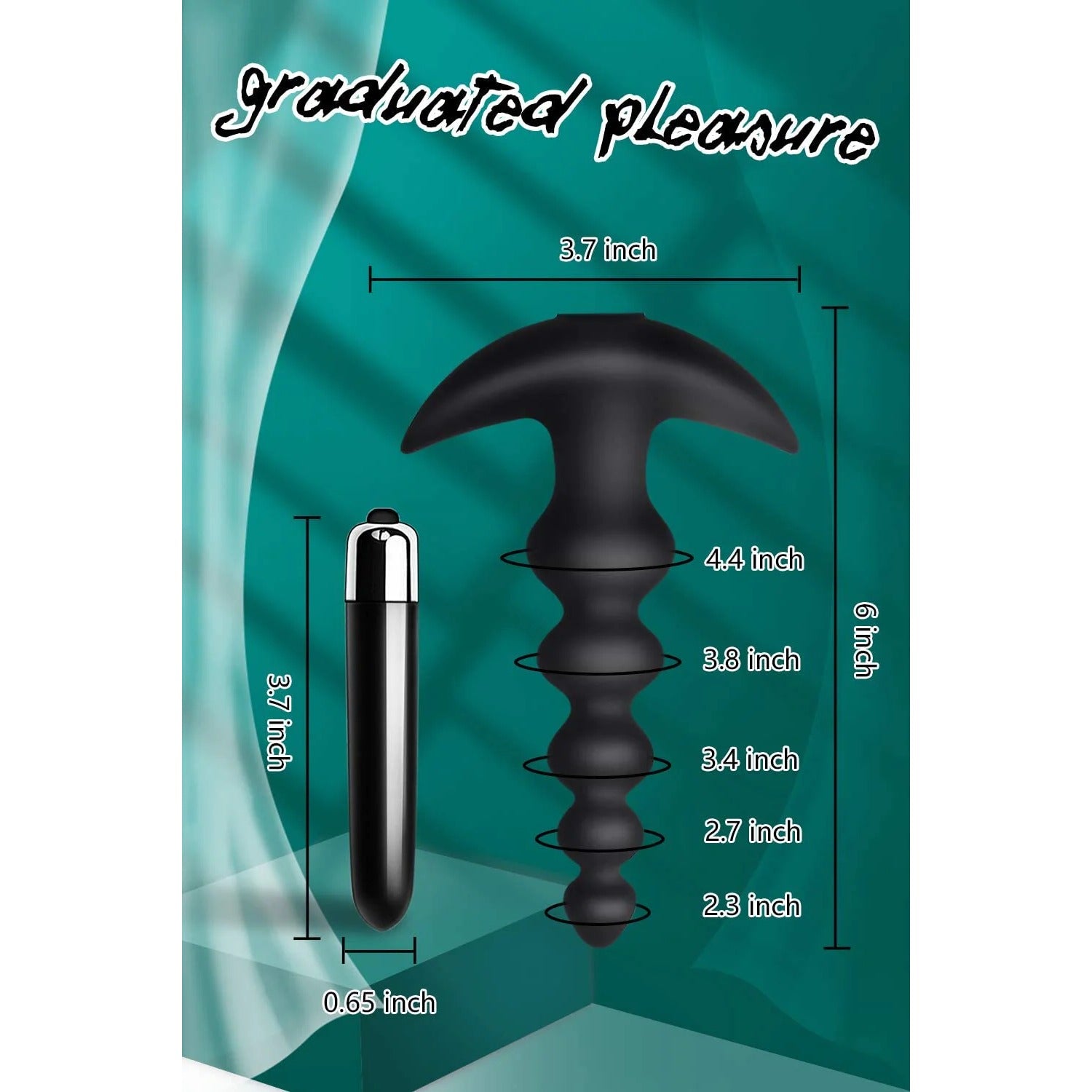 Silicone Vibrating Anal Beads Butt Plug - HeartCaptor